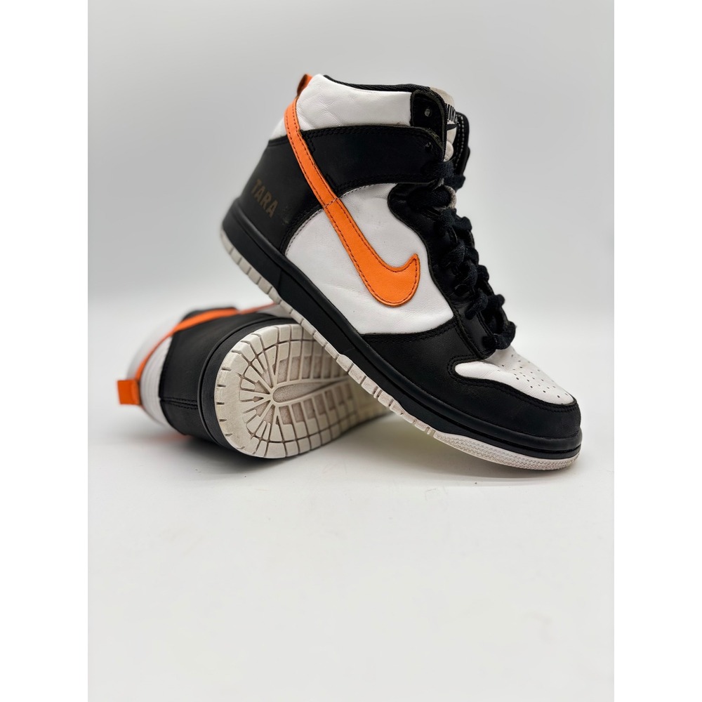 Nike Dunk High ID Custom Black White Orange Tara 605246-991 Womens 6.5 Sneaker